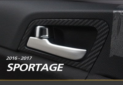 Door Catch Skinny 3D Carbon Sticker in Black for KIA 2016 2017 2018 SPORTAGE