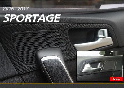 Door Catch Skinny 3D Carbon Sticker in Black for KIA 2016 2017 2018 SPORTAGE
