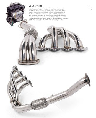 Performance Header Exhaust Manifold 4-2-1 Kit for Hyundai 2.0L 03-08 Tuscani