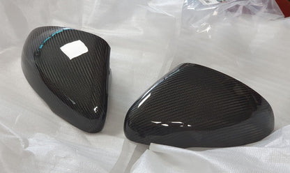 Kia Stinger GT GT2 2018+ Carbon Fiber Mirror Cover Replaced Glossy Black 2pc