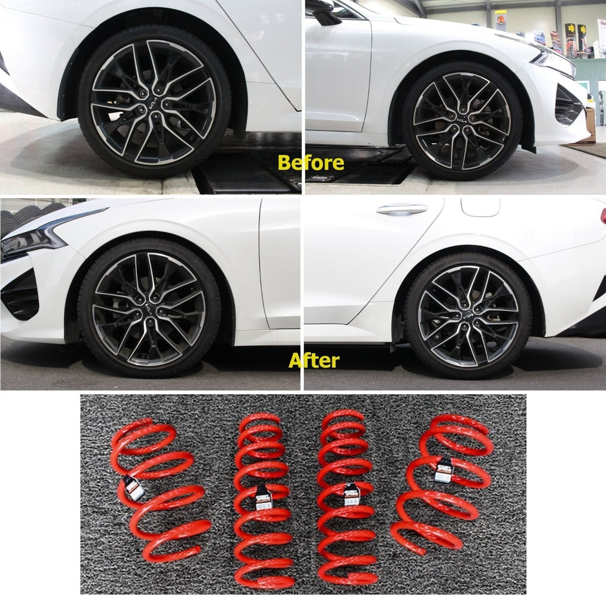 LOWERING SPRING F & R (1 inch Down) + LUXON STRUT TOWER BAR for K5 & K5 GT