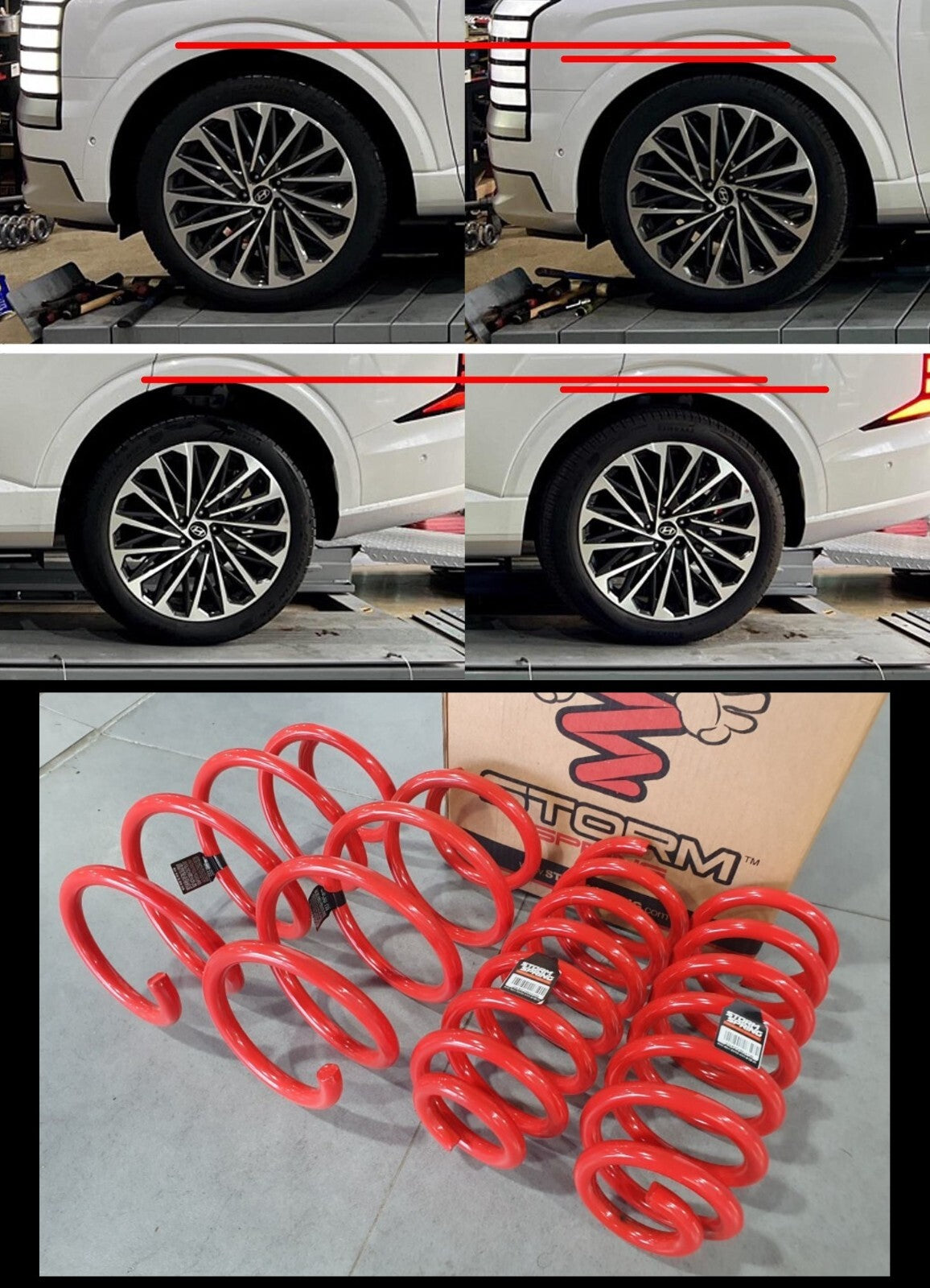 LOWERING SPRING F&R 4pcs for 2026 PALISADE (LX3) [STORM SPRING, S. KOREA]