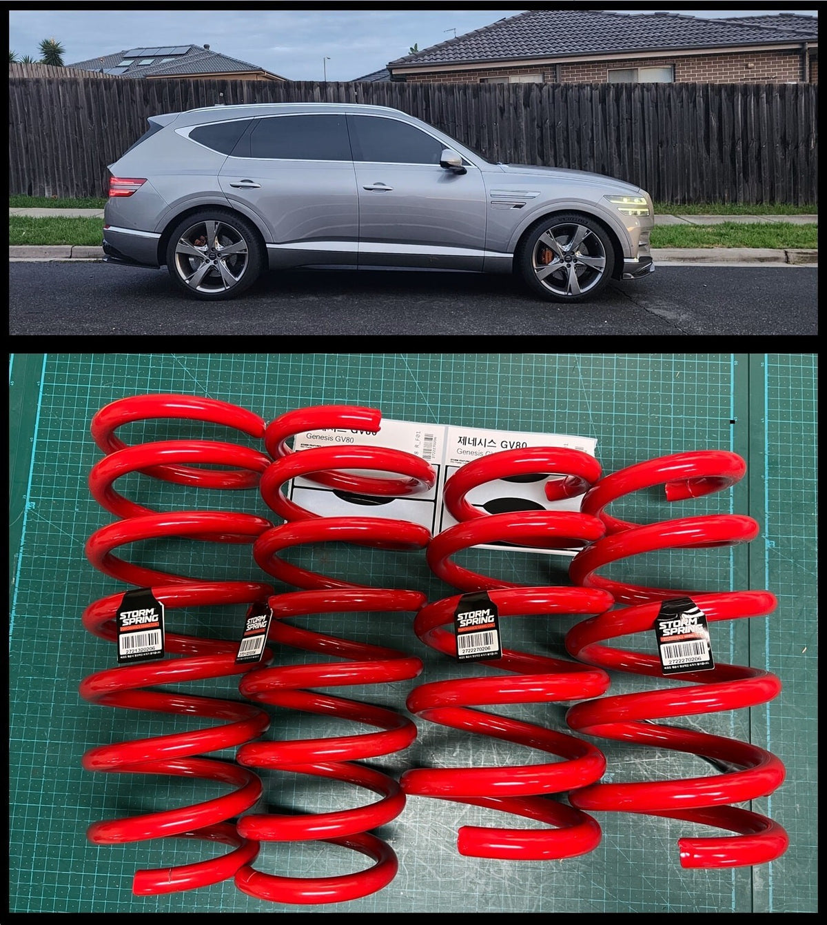 LOWERING SPRING (F & R) 4 PIECES (1.6-inch(40mm) LOWERING) for GV80 & GV80 COUPE