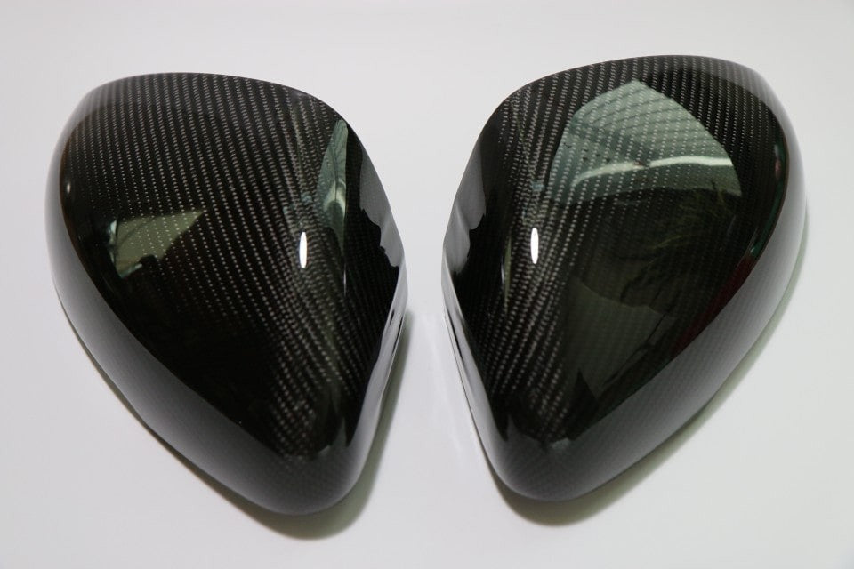 Kia Stinger GT GT2 2018+ Carbon Fiber Mirror Cover Replaced Glossy Black 2pc