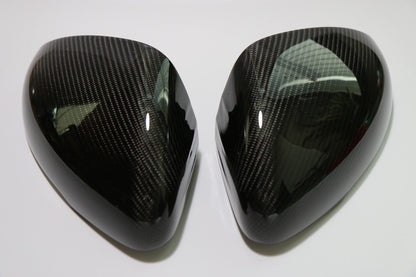 Kia Stinger GT GT2 2018+ Carbon Fiber Mirror Cover Replaced Glossy Black 2pc