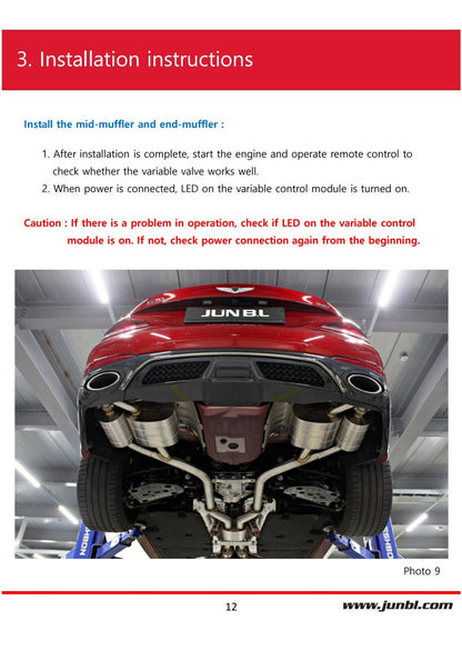 EVC PERFORMANCE CATBACK for 2022 2023 STINGER GT1 / GT2  3.3T [JUN B.L] 