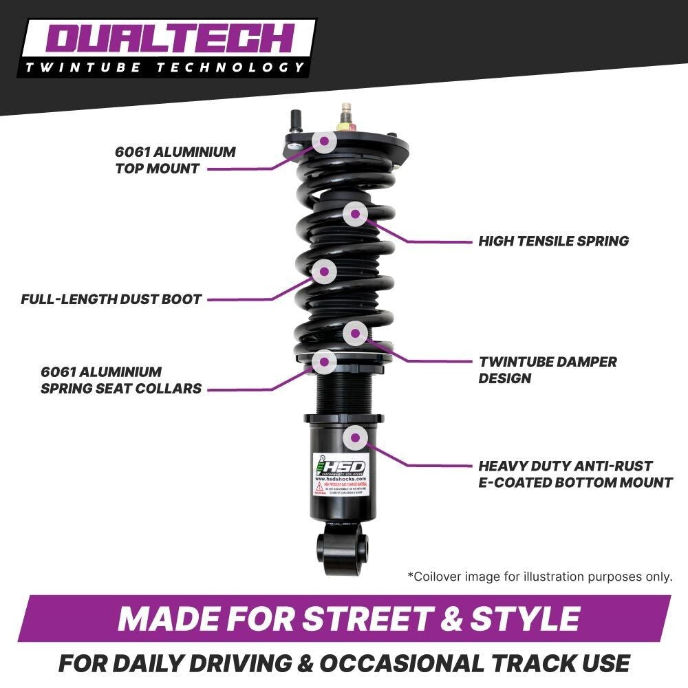 HSD DT Coilovers Kit for Kia Stinger AWD RWD + Electronic Damper Cancelers ECS