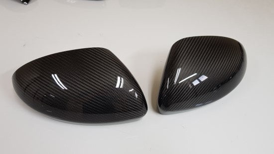 Kia Stinger GT GT2 2018+ Carbon Fiber Mirror Cover Replaced Glossy Black 2pc