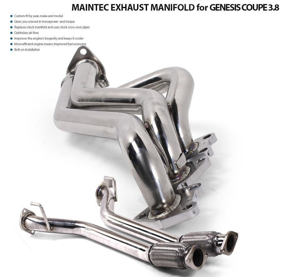 Maintec Exhaust Manifold Header & Downpipe Full Kit for Genesis Coupe 3.8L V6
