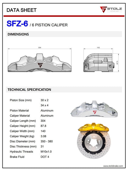 Porsche 911 Carrera S STOLZ SFZ BIG BRAKE 6 Pot Front & 4 Pot Rear 380mm Upgrade