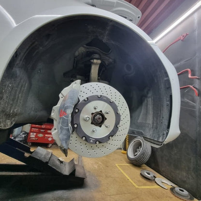Tesla Model S Raven Front 8-Pot Brake Upgrade Kit 380mm Drilled Slotted Rotors