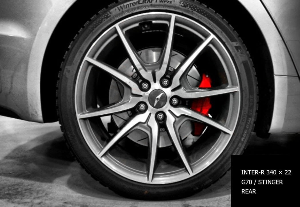 Lightweight 340mm Slotted Rear Floating Brake Discs Genesis G70 3.3T - Pair KR