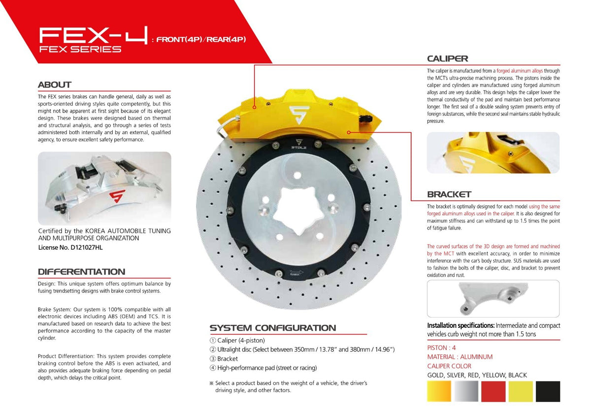 BIG BRAKE FRONT 8P (405×34) + REAR 4P (380×31) + EPB / KIA MOHAVE