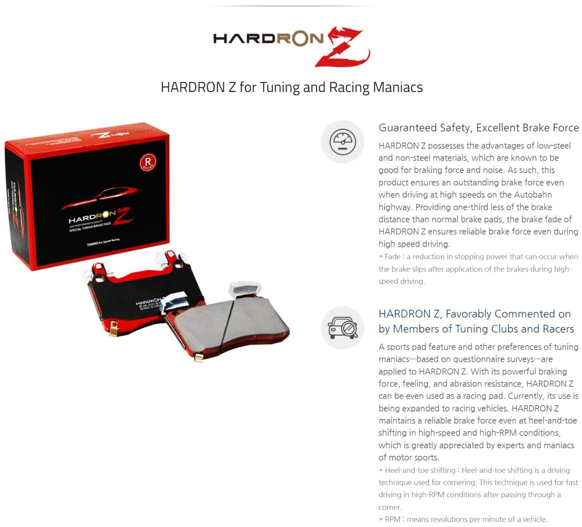 GV80 OEM SIZE FRONT & REAR REPLACEMENT PADS  [HARDRON ZR] - Ship Today!