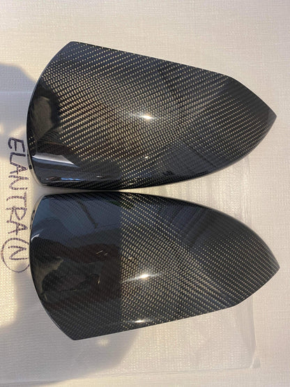 Real Carbon Fiber Mirror Cover Caps for 2021-2023 Hyundai Elantra N CN7 Sedan CF
