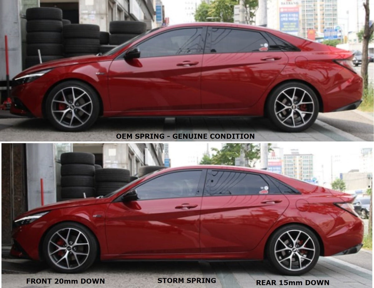 LOWERING SPRING F&R 4 Pieces (20mm, 0.8-inch) for ELANTRA N [Performance type]
