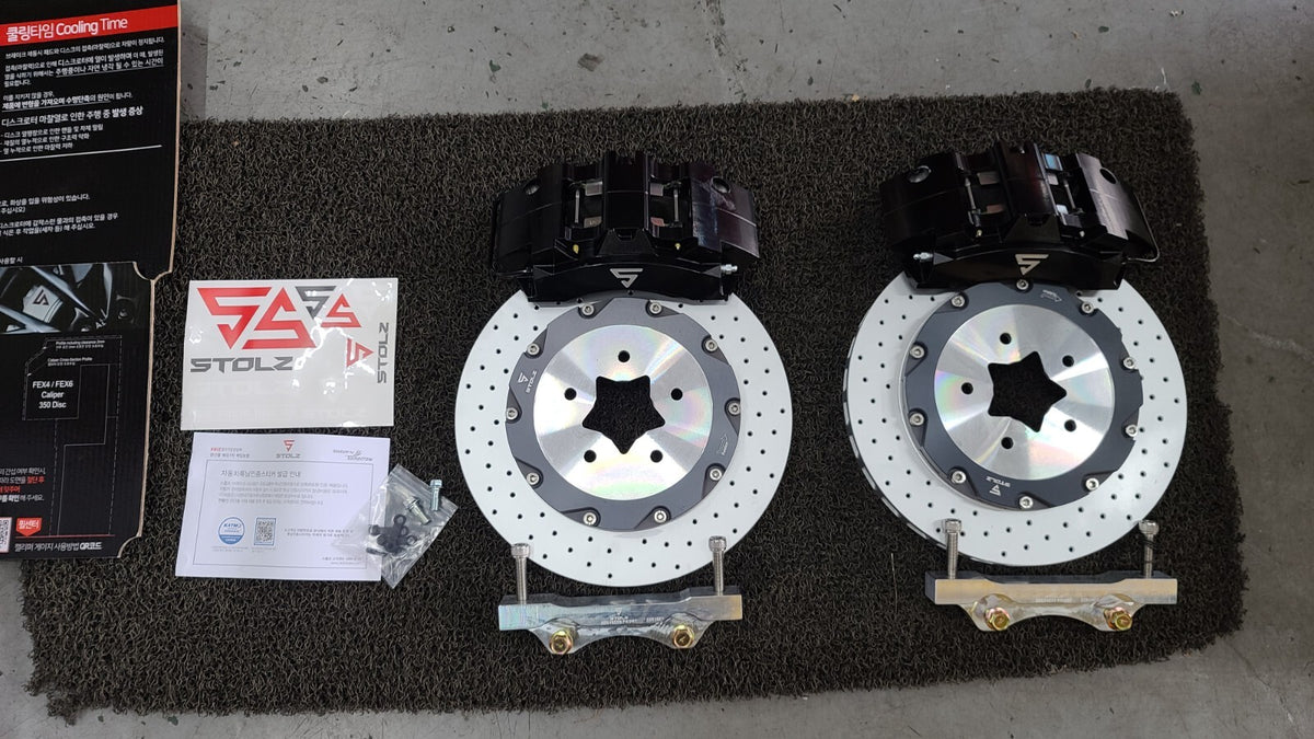STOLZ 4-Piston Front & Rear Brake Kit Jeep Wrangler JK JL 350mm Fits 17" Wheel