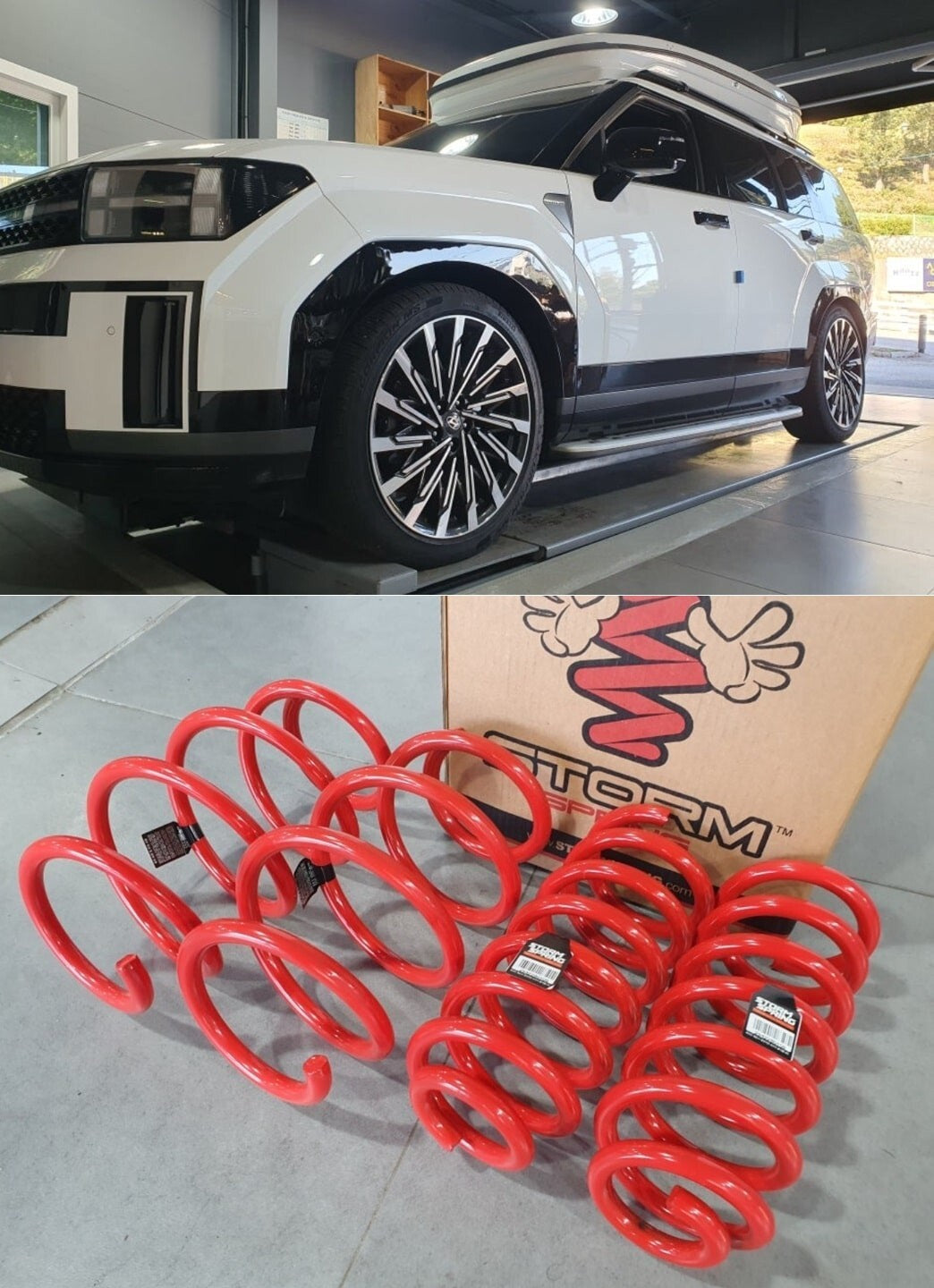 LOWERING SPRING F & R 4 PIECE for SANTAFE (MX5) [STORM SPRING, S. KOREA]