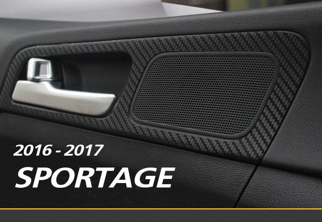 Door Catch Skinny 3D Carbon Sticker in Black for KIA 2016 2017 2018 SPORTAGE